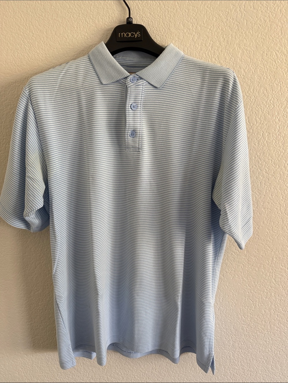 Jamaica Jazz Pale Blue Micro-Striped Polo